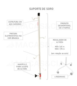 Suporte De Soro Regulável Altura com Rodízios SS01BR - Best Pro